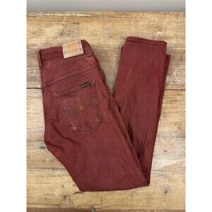 Nudie Jeans Tight Long John Red Skinny Stretch Mens size W33 L32